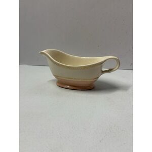 Limoges Coral Pink Candle Light Gravy Boat‎ 22-K Gold Trim Made in the USA